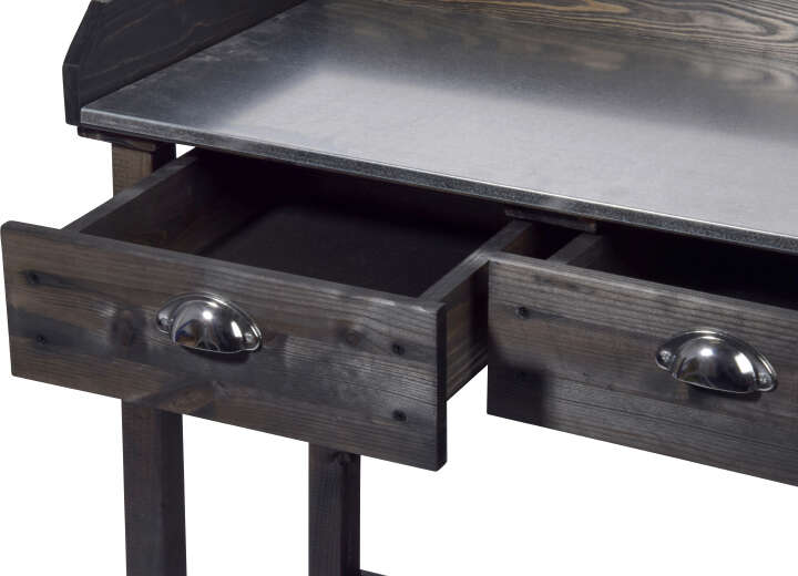 dobar Pflanztisch mit 2 Schubladen, schwarz